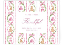 Bow Flat Birth Announcements Thank You Cards