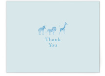 Safari Parade Flat Birth Announcements Thank You Cards