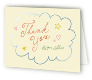 Whimsy Foil-Pressed Birth Announcement Thank You Cards 