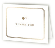 Bevelled Foil-Pressed Birth Announcement Thank You Cards 