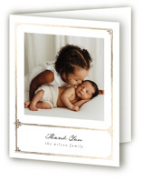 Antique Foil-Pressed Birth Announcement Thank You Cards 