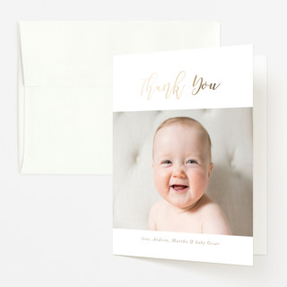 Special Intro Foil-Pressed Birth Announcement Thank You Cards 