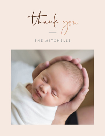 Scripted Introductions Foil Pressed Birth Announcement Thank You Foil Pressed Birth Announcement