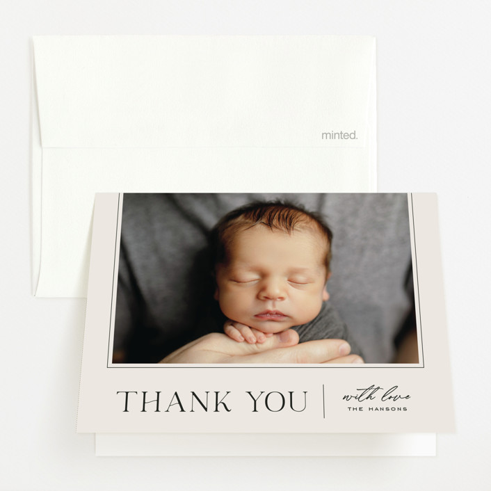 Detailed Birth Announcement Thank You Cards by Michelle Taylor Minted