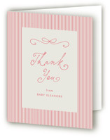 Tiny Bow Script Birth Announcement Thank You Cards