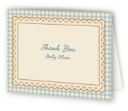 Vintage placemat Birth Announcement Thank You Cards