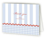 RicRac Gingham Birth Announcement Thank You Cards