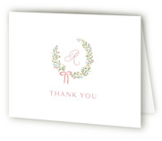 Sweet Monogrammed Wreath Birth Announcement Thank You Cards