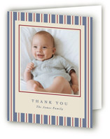 Colorful Stripes Birth Announcement Thank You Cards