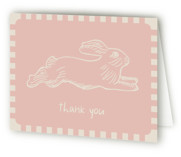 Flying Bunny Birth Announcement Thank You Cards