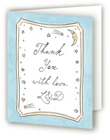 Over The Moon and Back Birth Announcement Thank You Cards