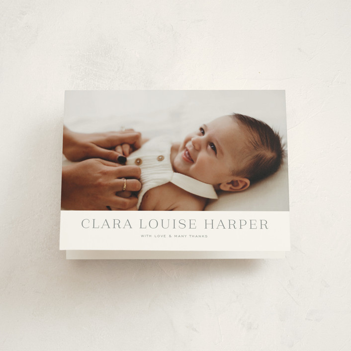 Canvas Birth Announcement Thank You Cards by Megan Davis Minted