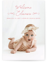 Tiny Bow Script Birth Announcements