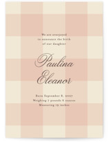 sweet gingham Birth Announcements