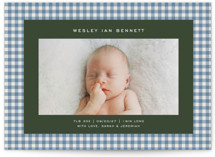Layered Gingham Birth Announcements