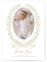 Floral Crest Birth Announcements