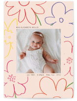 Spring Flowers Birth Announcements