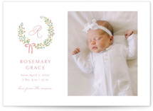 Sweet Monogrammed Wreath Birth Announcements