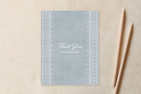 Boho Embroidery Thank You Customizable Stationery
