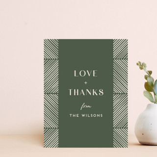 Herringbone Frame Thank You Card Customizable Stationery