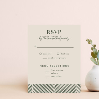 Herringbone Frame RSVP Card Customizable Stationery