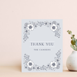 Vintage Blooms Thank You Card Customizable Stationery
