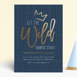 Wild Rumpus Foil-Pressed Children's Birthday Party Invitations