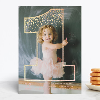 Big Confetti 1 Foil-Pressed Children's Birthday Party Invitations