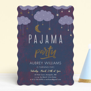 PJ Party Foil-Pressed Children's Birthday Party Invitations