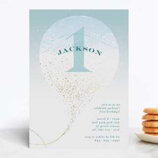 whimsical balloon Foil-Pressed Children's Birthday Party Invitations