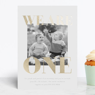 We Are One Foil-Pressed Children's Birthday Party Invitations