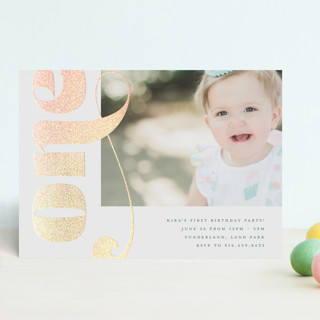 Golden One Foil-Pressed Children's Birthday Party Invitations