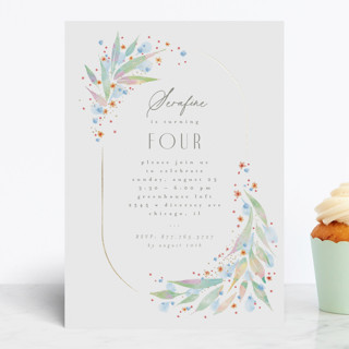 fairy frame Foil-Pressed Children's Birthday Party Invitations
