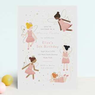 Fairyland Foil-Pressed Children's Birthday Party Invitations