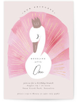 Our Swan Princess Foil-Pressed Children's Birthday Party Invitations