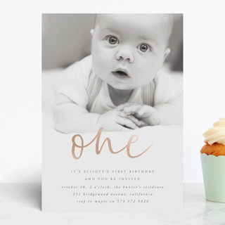 Hello Hello Foil-Pressed Children's Birthday Party Invitations