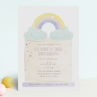 In the Clouds Foil-Pressed Children's Birthday Party Invitations