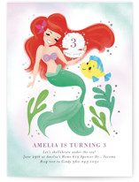 Disney's Little Mermaid Shellebrate! Foil-Pressed Children's Birthday Party Invitations