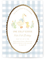 Foil-Pressed Children's Birthday Party Invitations