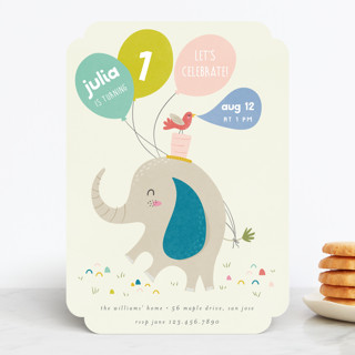 Happy Elephant Children's Birthday Party Invitations