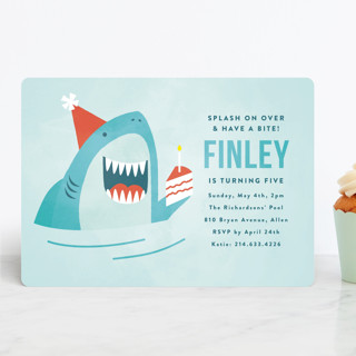 shark splash Children's Birthday Party Invitations