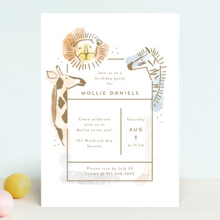modern safari Children's Birthday Party Invitations
