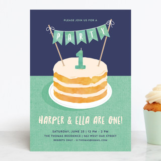 Buttercream & Bunting Children's Birthday Party Invitations