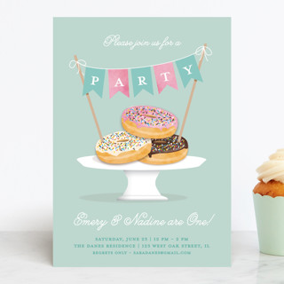 Everyone Loves Donuts Children's Birthday Party Invitations