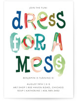 dress for a mess party invitation Printable Dress for a Mess Paint Birthday Invitation DIY