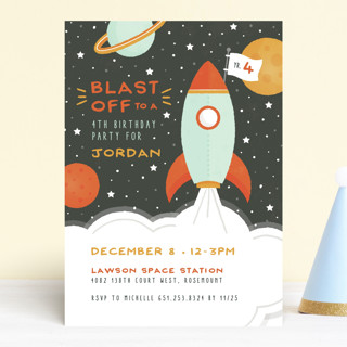 Blast Off Children's Birthday Party Invitations