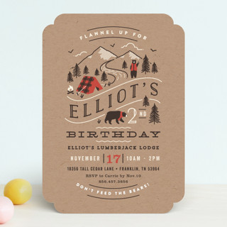 Lumber Bears Children's Birthday Party Invitations