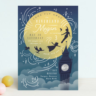 Disney and Pixar's Peter Pan night flying Children's Birthday Party Invitations