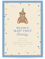 Beary first birthday Children's Birthday Party Invitations