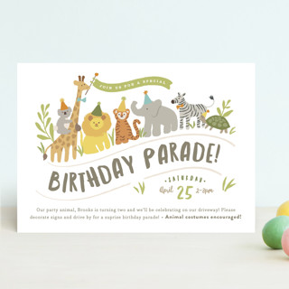 Animals on parade Children's Birthday Party Invitations
